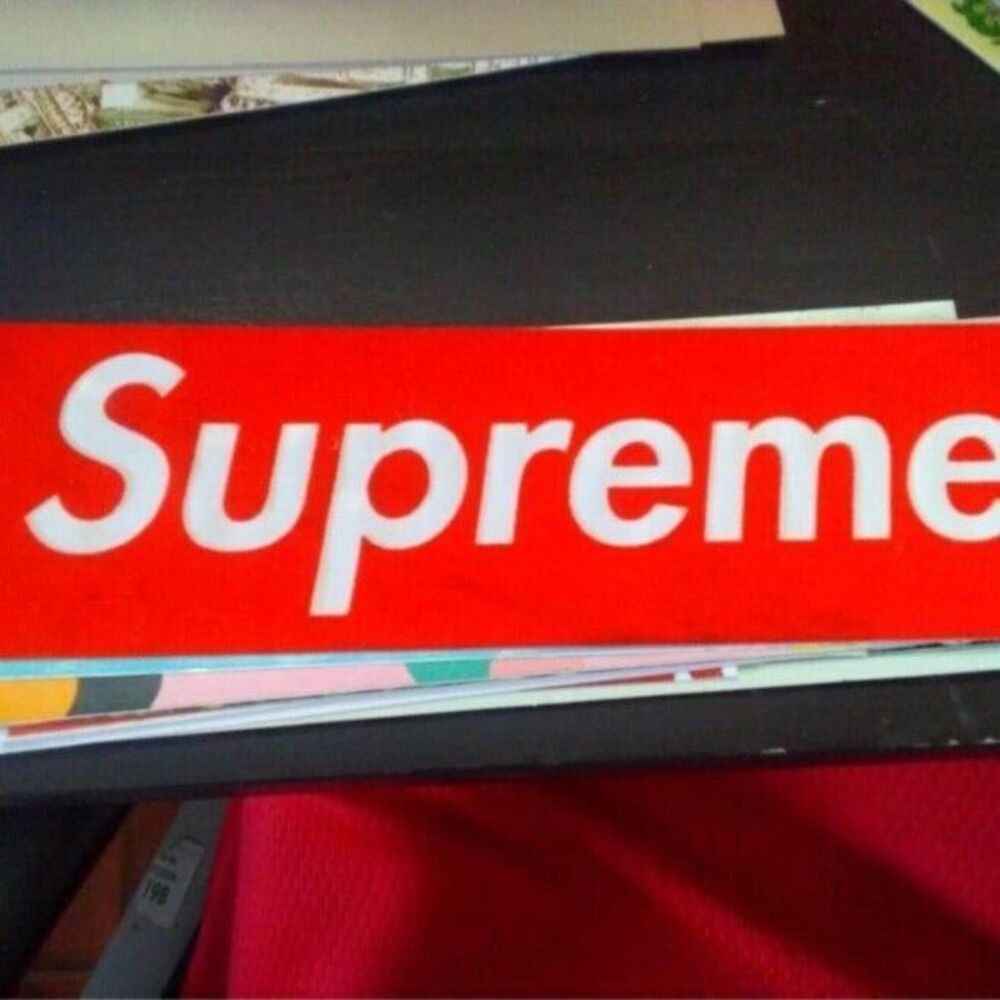 Supreme Red Felt Box Logo Sticker Decal 100% Authentic Accessories